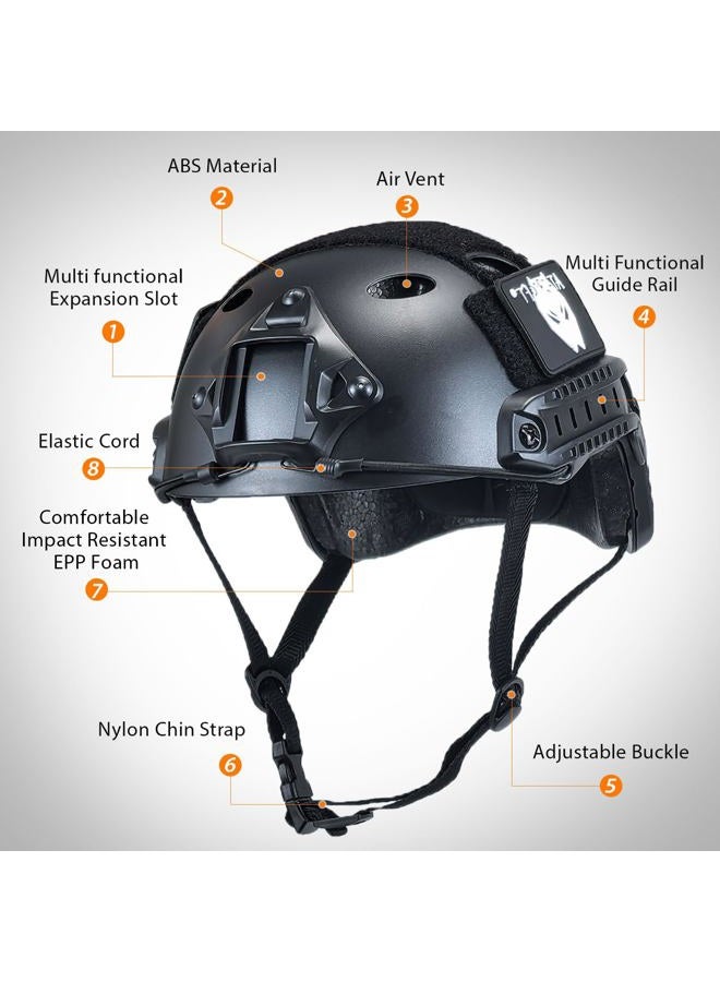 ATAIRSOFT PJ Type Tactical Paintball Airsoft Fast Helmet Black - Image 3