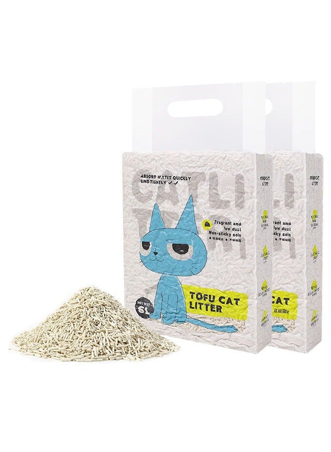 زي سي إم - هابي عبوتان من فضلات القطط المصنوعة من التوفو الطبيعي الناعم المعطر القابل للتحلل الحيوي والممتص للماء بوزن 4.4 كجم (النكهة الأصلية) - Image 1