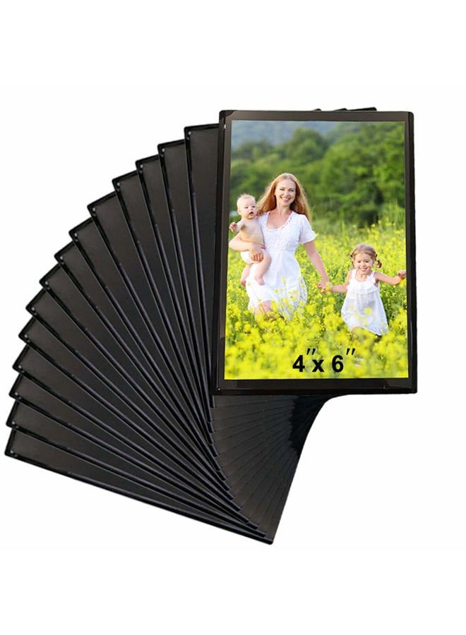 Sooyee 15 Pack Magnet Photo Frame Refrigerator 4X6,Magnetic Picture Holder, Magnetic Picture Frame Fridge(Black) - Image 1