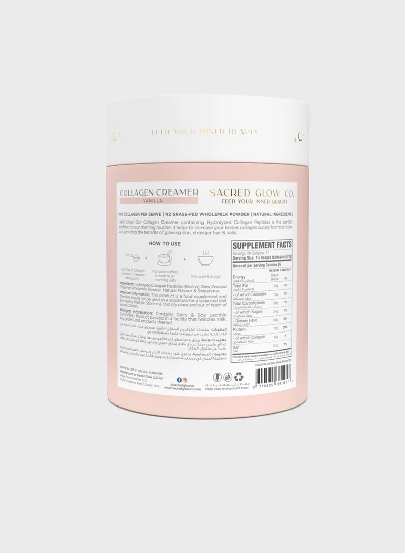 SACRED GLOW CO. Collagen Creamer - Natural Vanilla Flavour (17 Servings)