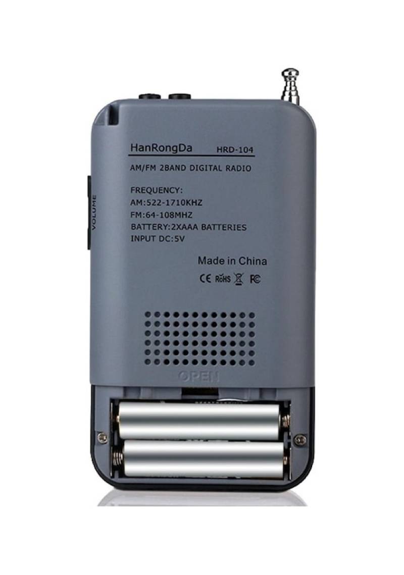 Portable Radio Speaker: 2 Band Radio, Compact Portable Design, Sleek Grey Finish - Mini External Speaker for Travel, Outdoor Activities and On-the-go Use - Image 3