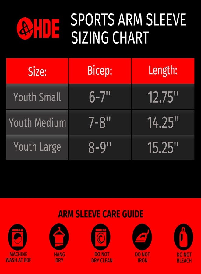 HDE Arm Compression Sleeves for Kids Basketball Shooting Sleeve Youth Sports Cooling Sun Protection Football Baseball 1 Pair, Black, M - Image 5