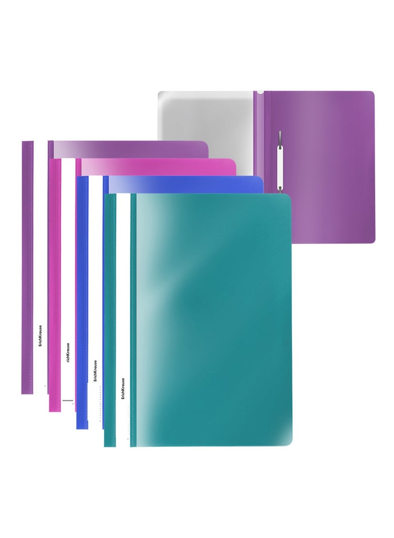 ErichKrause ملف تقارير بحجم A4 مكون من 20 قطعة مع مشبك بألوان زاهية متنوعة - Image 1