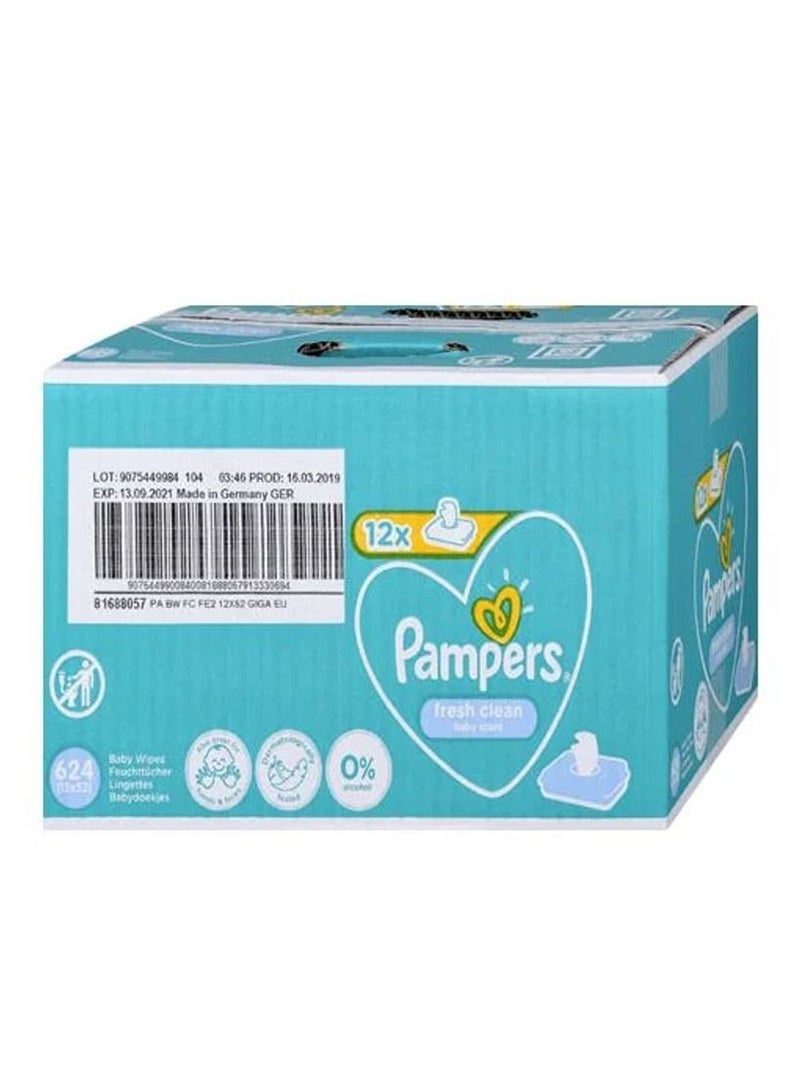 Pampers Fresh Clean Baby 12x52 (624) Wipes  - Image 4