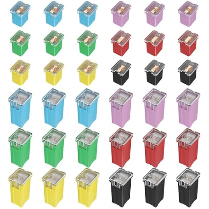 Excefore 36 Pcs Jcase Fuse Automotive TallStandard And Low Profile Jcase Box Shaped Fuses Assortment Kit 20A 30A 40A 50A 60A 80A For Ford ChevyGm Nissan And Toyota Pickup Trucks Cars Suvs - Image 1