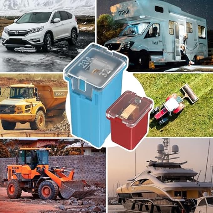 Excefore 36 Pcs Jcase Fuse Automotive TallStandard And Low Profile Jcase Box Shaped Fuses Assortment Kit 20A 30A 40A 50A 60A 80A For Ford ChevyGm Nissan And Toyota Pickup Trucks Cars Suvs - Image 5