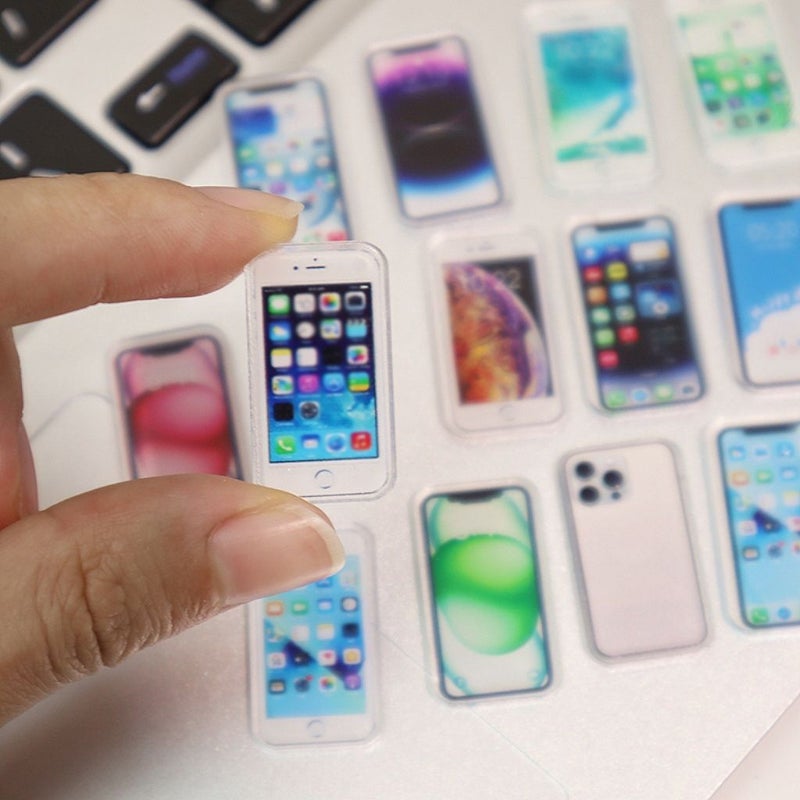 1 12 Scale Realistic Miniature Cell Phone Model 8pcs Random Style Imitation Smartphone Dollhouse Decoration - Image 3