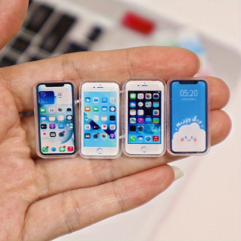 1 12 Scale Realistic Miniature Cell Phone Model 8pcs Random Style Imitation Smartphone Dollhouse Decoration - Image 2