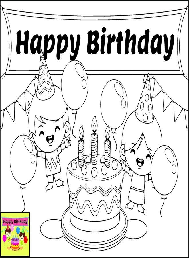 The Seven Colours Do it Yourself Canvas Painting Kit | Outlined Canvas Painting Board for Kids, Adults, and Couples | Perfect for Birthdays, Functions (8 by 10 inches) (Happy Birthday) - Image 1