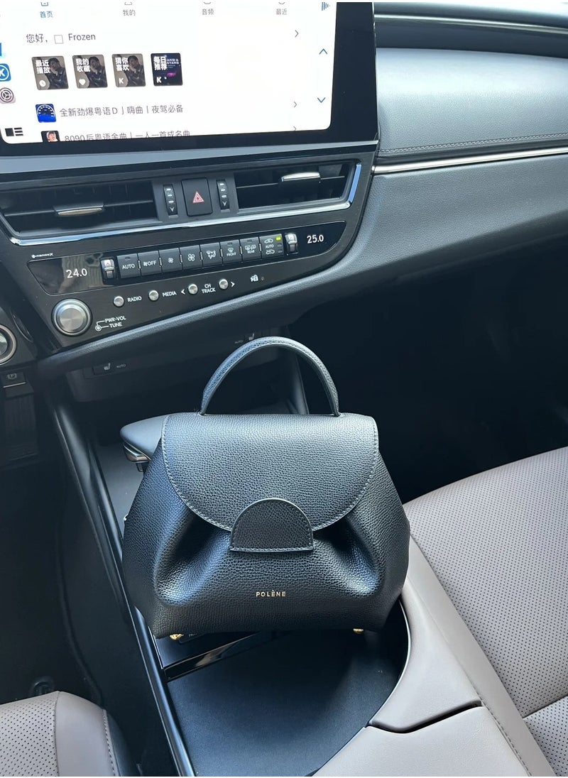 NIBEMINENT - Polene Smile Bag - French Minimalist Design, Genuine Leather, Chic Everyday Tote for Women - Image 1
