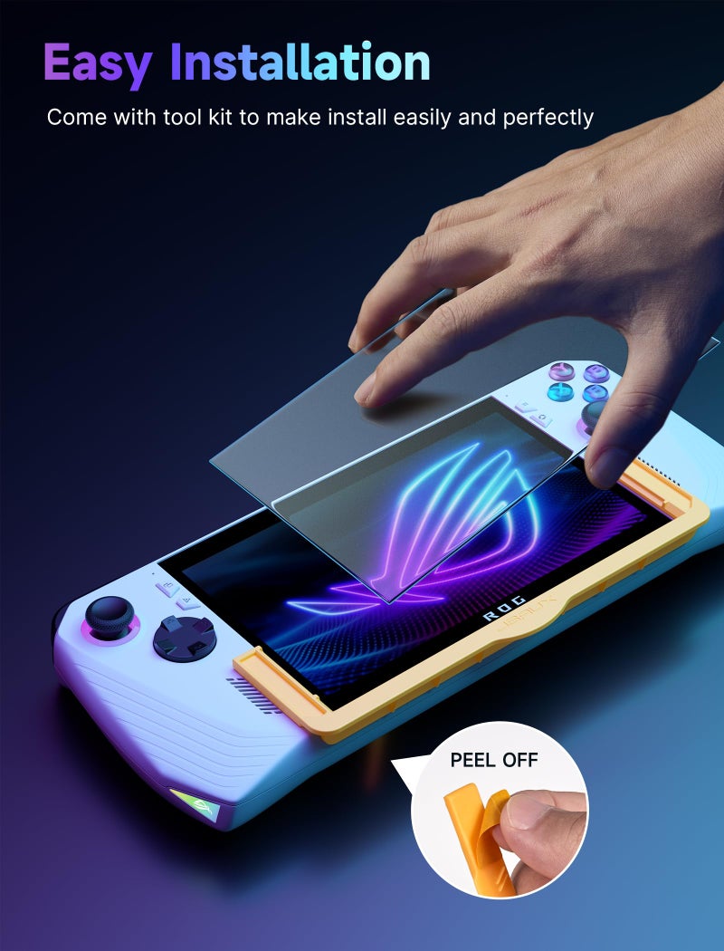 JSAUX ROG Ally Screen Protector 2-Pack, Anti Glare 9H Hardness Tempered Glass Screen Protector with Guiding Frame, 7 inch Anti-Scratch Screen Protector for ASUS ROG Ally/ASUS ROG Ally X 2024 - Image 3