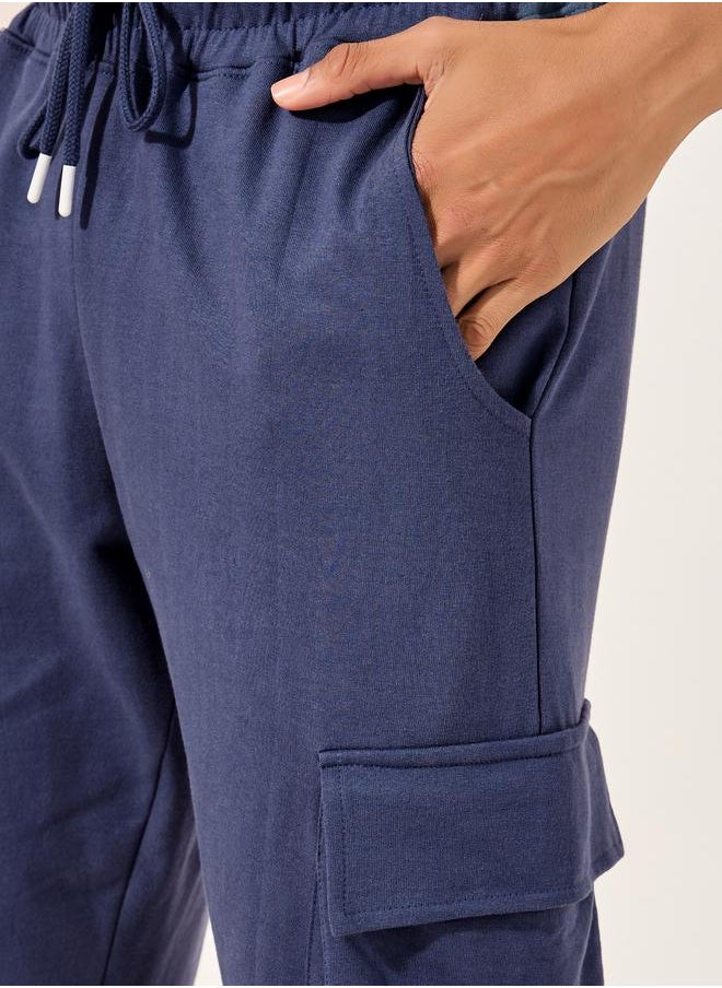 Styli Styli Relaxed Fit Cotton Terry Joggers with Cargo Pockets  - Image 3