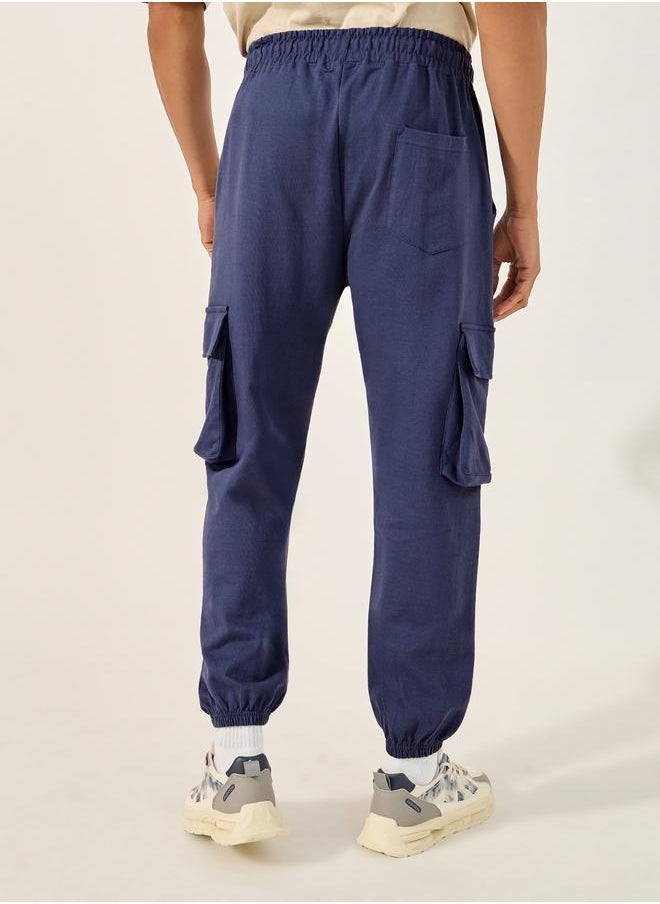 Styli Styli Relaxed Fit Cotton Terry Joggers with Cargo Pockets  - Image 4