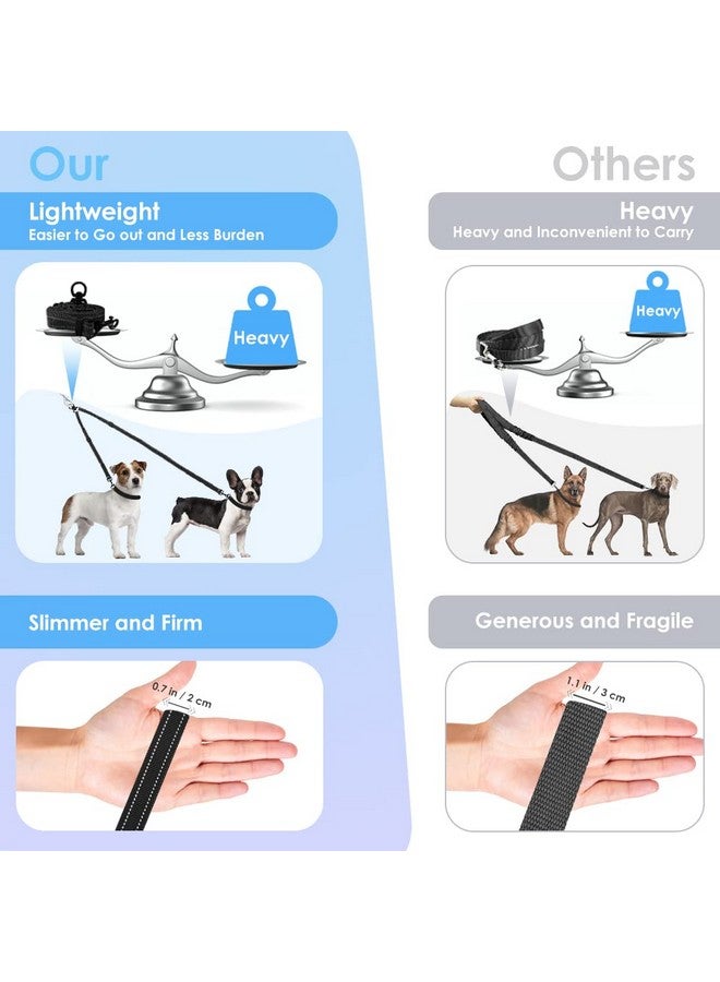 AUTOWT Double Dog Leash, No Tangle 360°Swivel Rotation Reflective Lead Attachment Adjustable Length Dual Two Dogs Lead Splitter, Comfortable Shock Absorbing Walking Training for 2 Dogs - Image 2