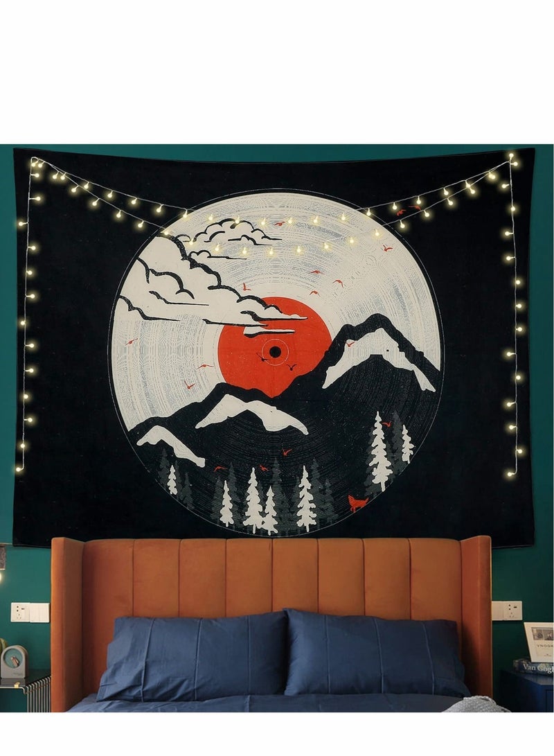 Excefore Wall Tapestry, Japanese Aesthetic Mountain Forest Tapestry Hanging Sun Nature Landscape Art for Bedroom Living Room Dorm Party Decorations(L/148X200cm)  - Image 3