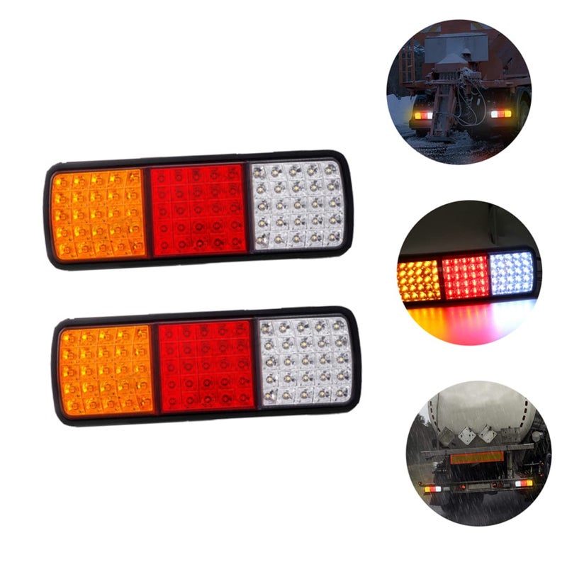 2Pcs High Brightness LED Trailer Lights Easy Installation Red And White Colors - Image 3