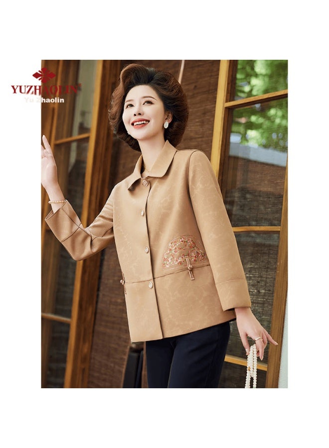 Yuzhaolin Mother's Outerwear Jacket, Spring And Autumn Middle-aged And Elderly Women's Clothing, Windbreaker Coat, Short Jacket, Y243u2013 - Image 4