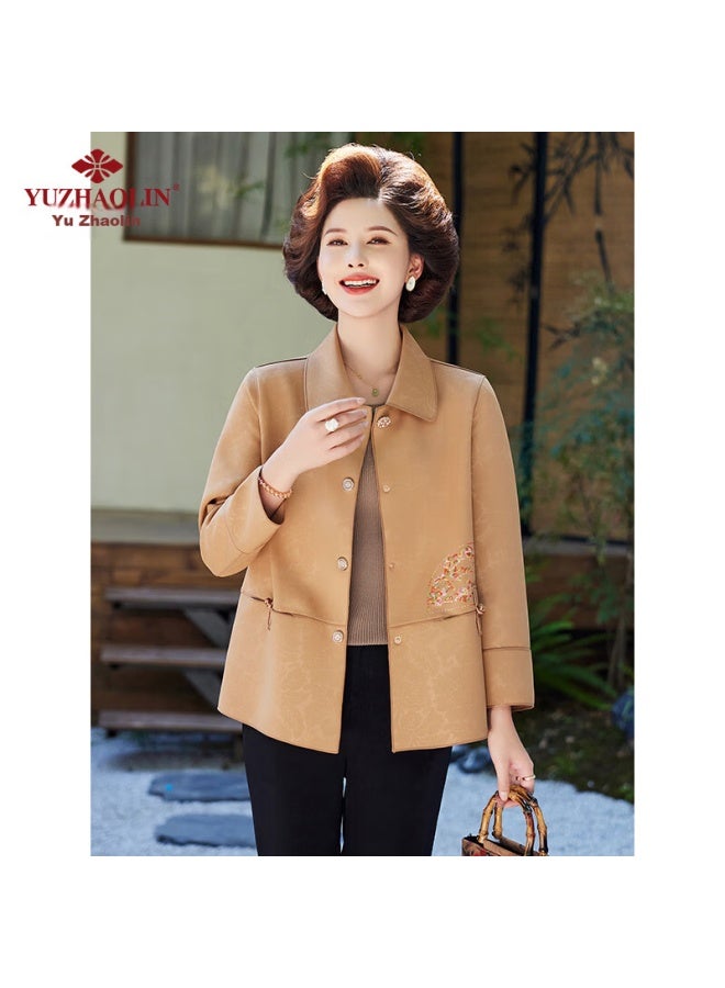 Yuzhaolin Mother's Outerwear Jacket, Spring And Autumn Middle-aged And Elderly Women's Clothing, Windbreaker Coat, Short Jacket, Y243u2013 - Image 1