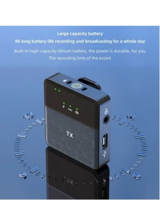 Tx - 3 in 1 Square Wireless Lavalier Microphone for iPhone, Android, Speaker, Camera – 10-Hour Battery Life, Mini Microphone with Noise Reduction, Perfect for Video Recording, Vlogging, YouTube, TikTok, Interviews & Outdoor Use (SX31 Single Mic) - Image 1