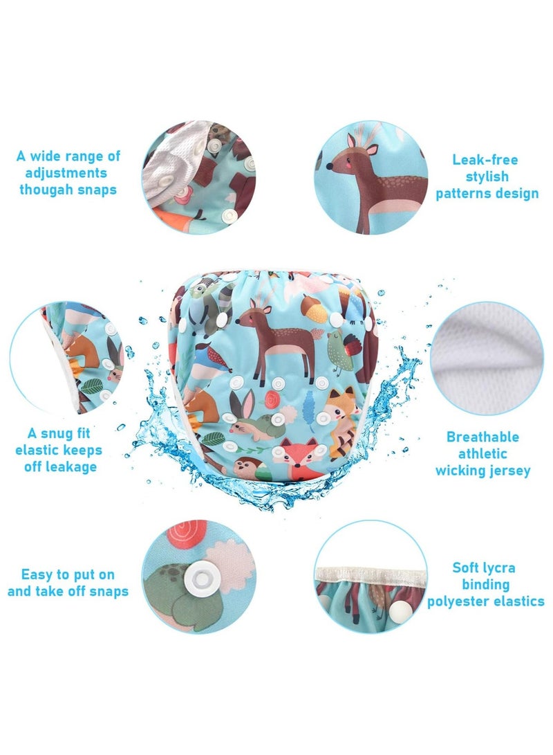 2 Pack Baby Swim Diapers, Reusable Baby Swim Diapers, Convenient and Hygienic Baby Leak-Proof Swimming Set, 2 Pack Reusable One Size Adjustable Swim Diapers Boys and Girls Waterproof, Suitable for Baby 0-3 Years Old - Image 4