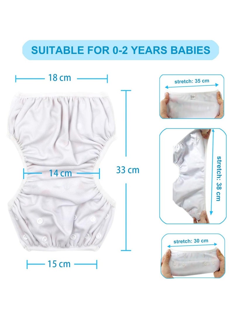 2 Pack Baby Swim Diapers, Reusable Baby Swim Diapers, Convenient and Hygienic Baby Leak-Proof Swimming Set, 2 Pack Reusable One Size Adjustable Swim Diapers Boys and Girls Waterproof, Suitable for Baby 0-3 Years Old - Image 3