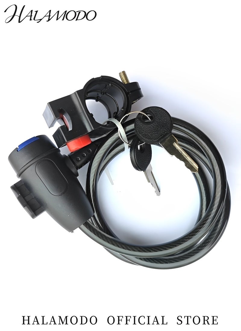 HALAMODO Bike Lock with 2PCS Keys Thick Bike Lock Cable Coiled Secure Bicycle Lock Scooter Lock Bike Locks Heavy Duty Anti Theft Bike Cable Lock with Mounting Bracket for Bicycle & Scooter & Gate ( 2.62 Feet )  - Image 2