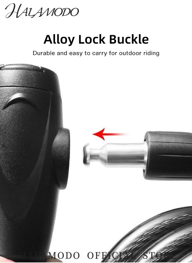 HALAMODO Bike Lock with 2PCS Keys Thick Bike Lock Cable Coiled Secure Bicycle Lock Scooter Lock Bike Locks Heavy Duty Anti Theft Bike Cable Lock with Mounting Bracket for Bicycle & Scooter & Gate ( 2.62 Feet )  - Image 4
