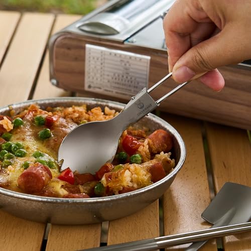 SILVERANT Titanium Camping Plate, Titanium Bowls Ultra Thick & Durable Tableware Single Wall Cookware Mess Kit with Carry Mesh Bag for Outdoor- Crystallized (Plate- 400ml) - Image 5