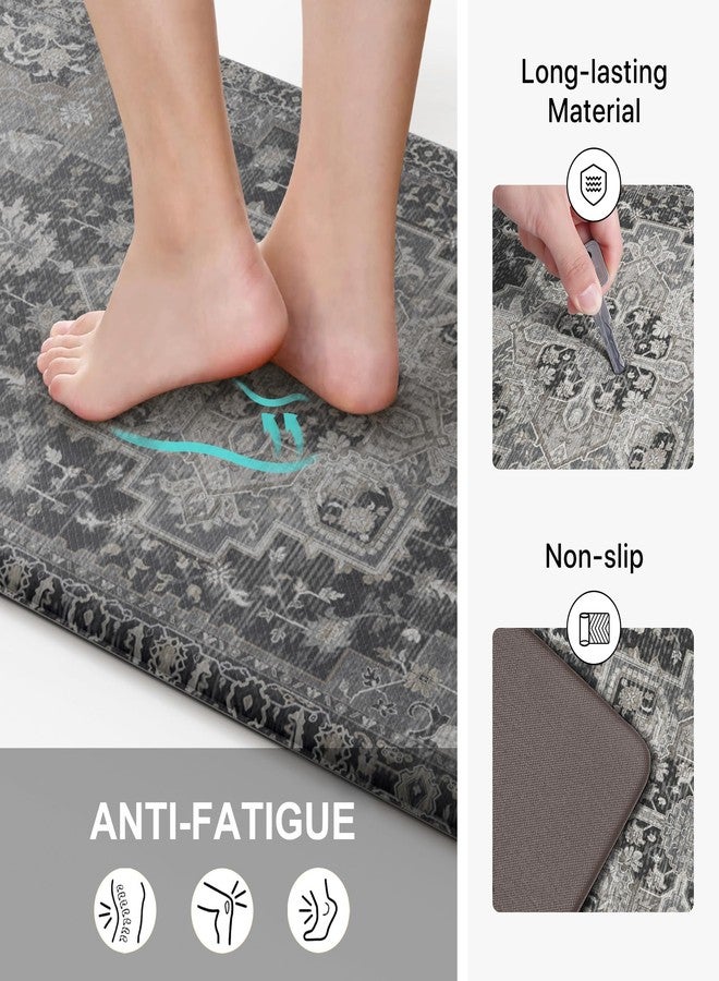 GENIMO Kitchen Mats for Floor 2PCs, Washable Anti Fatigue Mat for Cushioned, 17.3"x47"+17.3"x30", Waterproof Kitchen Rugs, Non Slip Comfort Standing Mat Rug for Home, Sink, Laundry, Dark Gray - Image 4