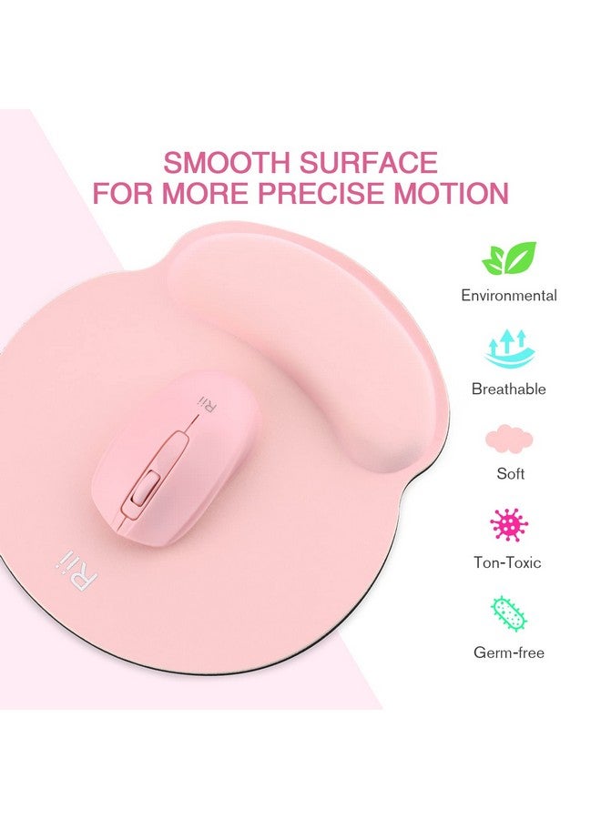 RII Ergonomic Office Mouse Pad With Wrist Support Gel Mouse Pad With Wrist Rest,Gaming Desktop Mouse Pad For Laptop,With Non-Slip Rubber Base, 9 X 10 In (Pink) - Image 5