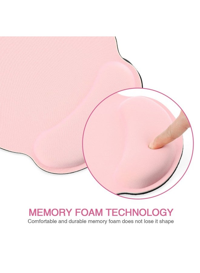 RII Ergonomic Office Mouse Pad With Wrist Support Gel Mouse Pad With Wrist Rest,Gaming Desktop Mouse Pad For Laptop,With Non-Slip Rubber Base, 9 X 10 In (Pink) - Image 3