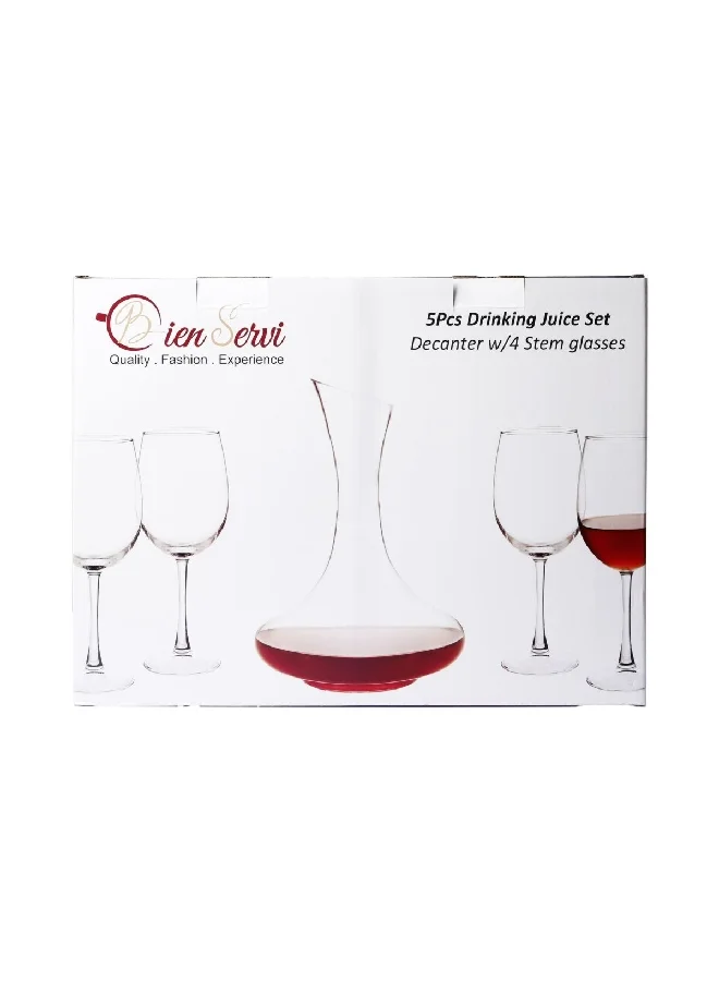 Bien Servi 5-Piece Durable and Elegant Design Juice Drinkware Set Clear 25.5 x 21.5 x 40.5 cm RD8055SET