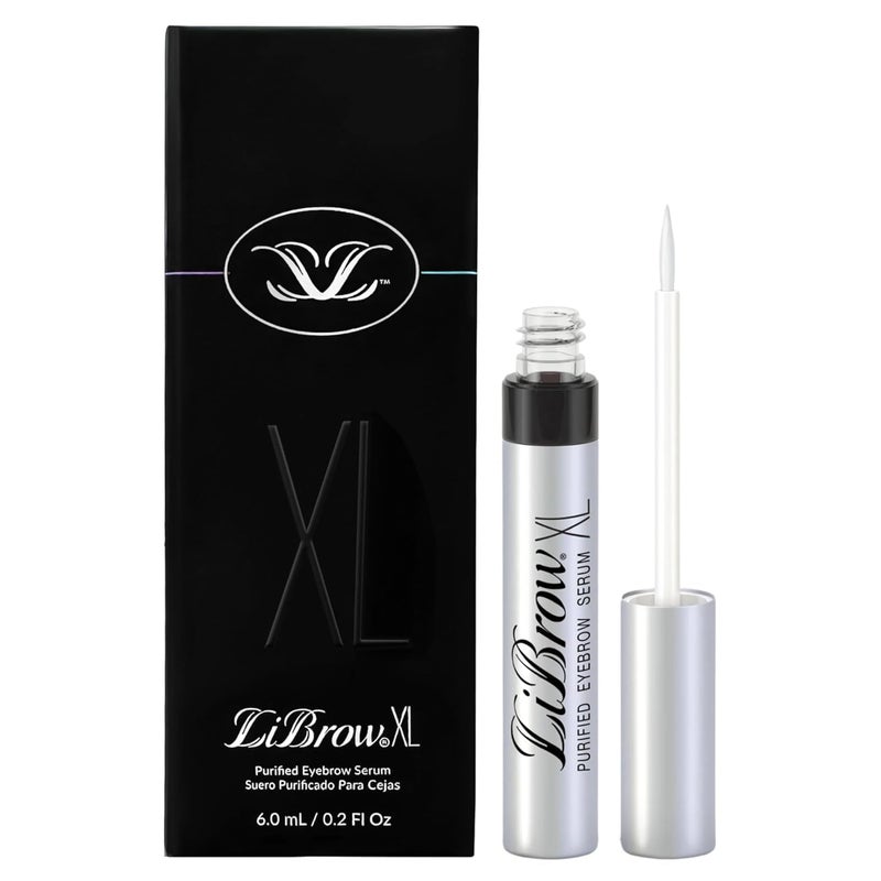 LiBrow Purified Eyebrow Serum XL to Grow Darker, Fuller, Thicker-Looking Brows - Natural Botanical Extracts, Safe for Sensitive Skin & Thin Brow Hairs - Vegan & Cruelty-Free (6mL, 6-Month Supply) - Image 1