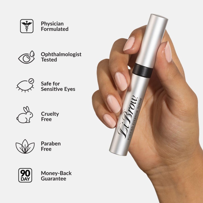 LiBrow Purified Eyebrow Serum XL to Grow Darker, Fuller, Thicker-Looking Brows - Natural Botanical Extracts, Safe for Sensitive Skin & Thin Brow Hairs - Vegan & Cruelty-Free (6mL, 6-Month Supply) - Image 2