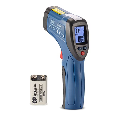 CEM DT-8666 Digital Infrared Meat Thermometer Gun,DS10:1 Instant Read Laser Temperature Gun for Griddle,Grill,Oven,Pizza, Thermal Air Heat Leak Detector for Industrial Repairs with Color Light Alarm - Image 1