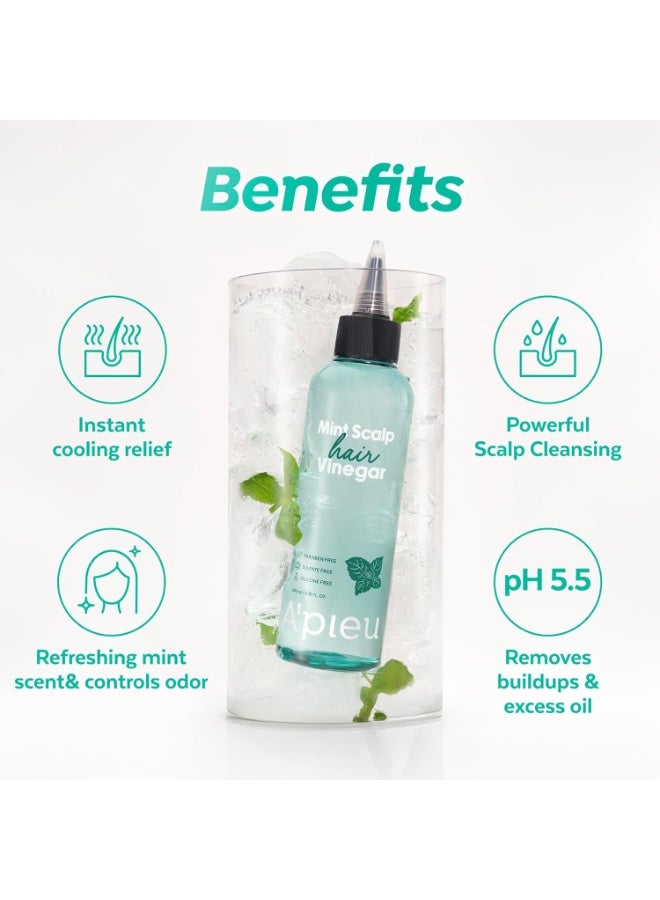 A'PIEU MINT SCALP HAIR VINEGAR 6.76fl oz (200ml) - Hair Conditioner Alternative- oil and moisture balance of the scalp, and maintain the pH balance - Image 3