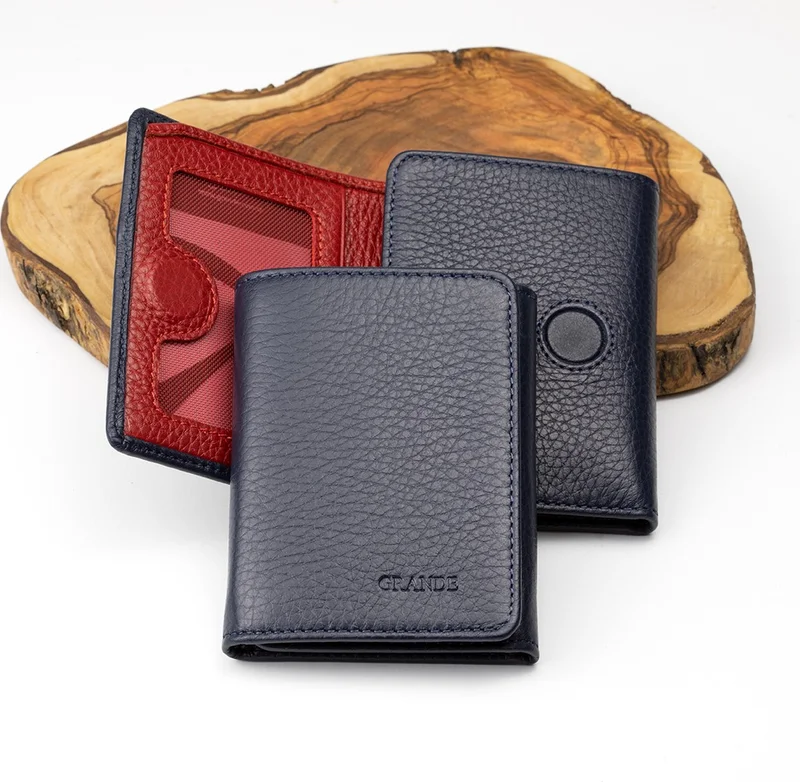 غراندي 1414 Genuine Leather Magnetic Personalized Men's Wallet