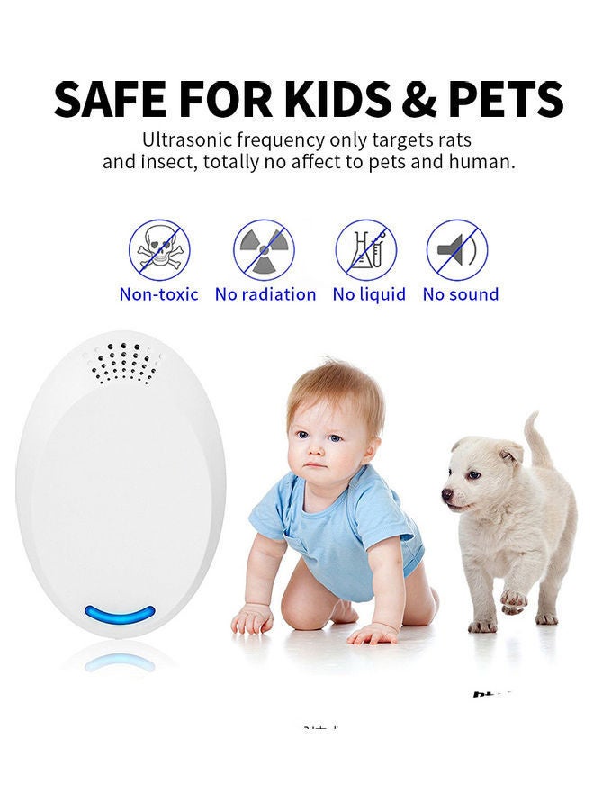 NIBEMINENT 2-Piece Ultrasonic Pest Repeller White - Image 5