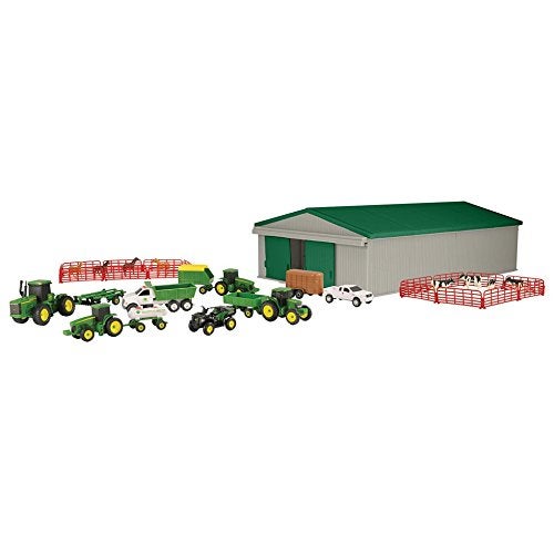 TOMY مجموعة ألعاب المزرعة من تومي جون دير - مقياس 1:64 - تشمل حيوانات المزرعة، حظيرة الآلات، جرارات اللعب، شاحنات اللعب، وأدوات المزرعة - 70 قطعة - 8 سنوات وما فوق - Image 4