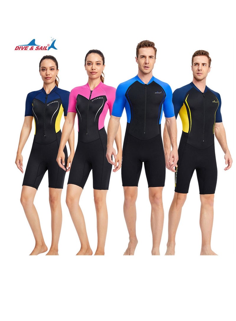 DIVE & SAIL 4Pcs Couple Wetsuit Sunblock Swimsuit Short-sleeved Shorts  - Image 2