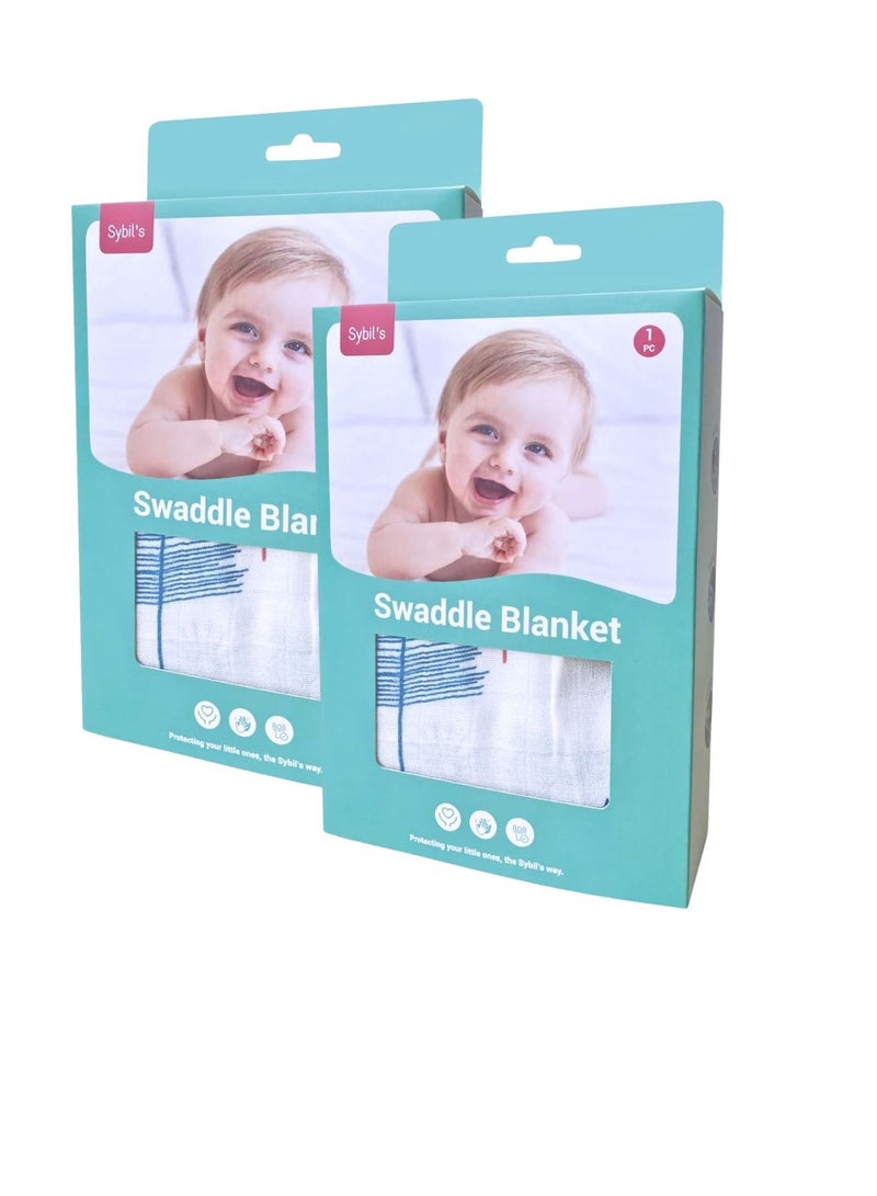 Sybil's 2pcs Baby Swaddle Blanket – Ultra-Soft Bamboo Cotton - Image 1