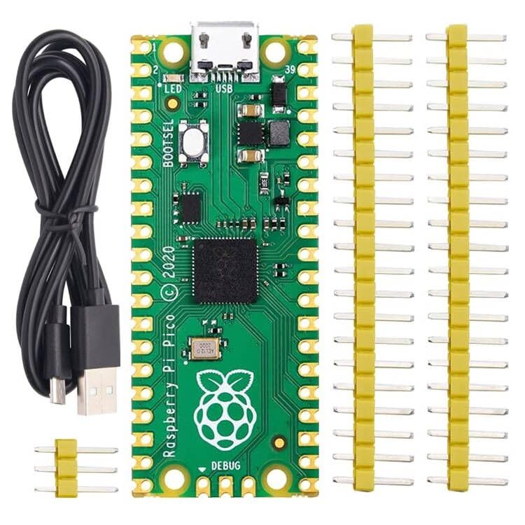 كي إستديو مجموعة Raspberry Pi Pico اساسية للمبتدئين مع رؤوس كابل يو اس بي، ألعاب روبوتات للترميز للكبار والمراهقين والأطفال مشروع البرمجة الإلكترونية لتعليم العلوم والتكنولوجيا والهندسة والرياضيات - Image 1
