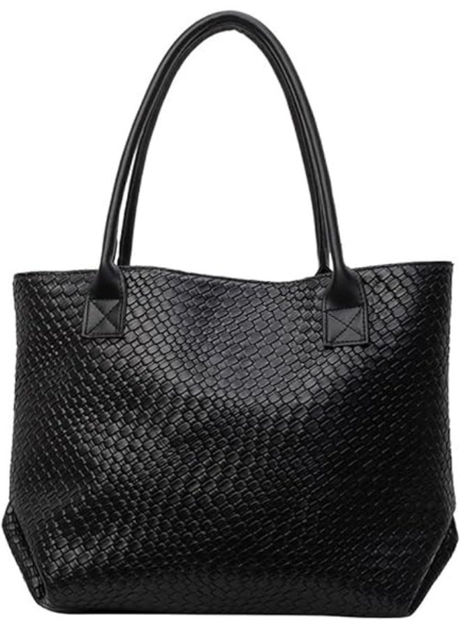 Arabest Woven Leather Tote Handbag Fashion Luxury Large Capacity Shoulder Bag - Image 1
