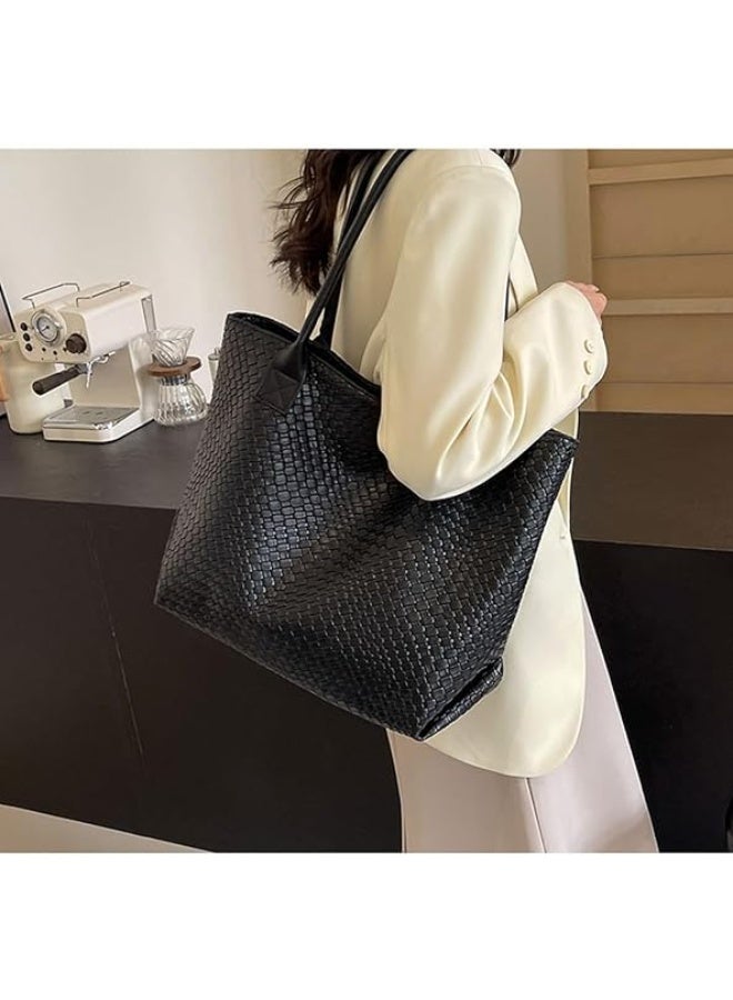 Arabest Woven Leather Tote Handbag Fashion Luxury Large Capacity Shoulder Bag - Image 3