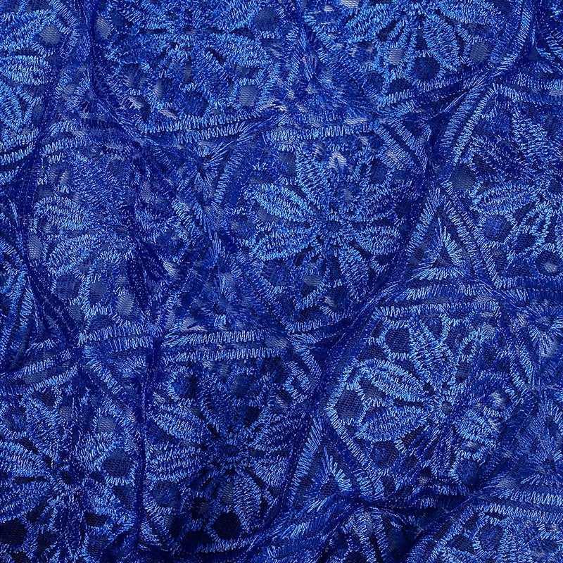 HD RoyalBlue Lace African Bubu Dress Batwing Sleeves V Neck Nigerian Woman Caftan Gown - Image 5