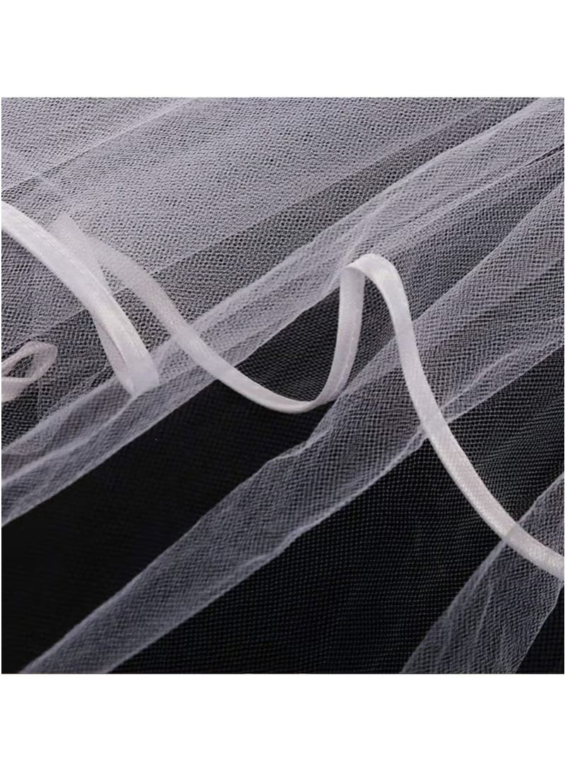 سيلاديفو طقم حفلات للعروس المنتظرة، يتضمن وشاحًا مطبوعًا وطرحة بطول الكتف - Image 4