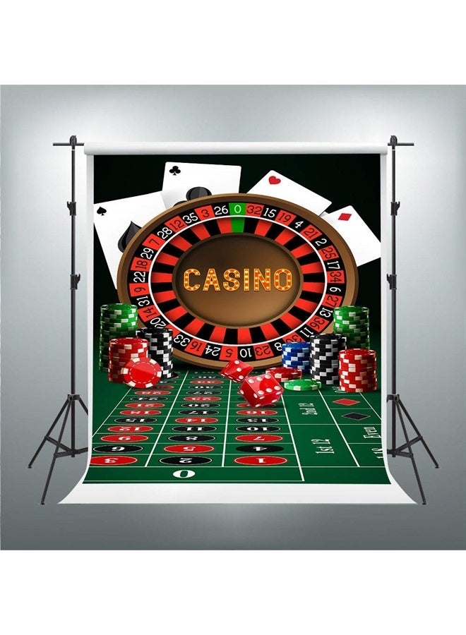 PHMOJEN Casino Backdrop Table Chip Poker Dice Roulette Photography Background Vinyl 5x7ft Photo Studio Props LYPH516 - Image 3