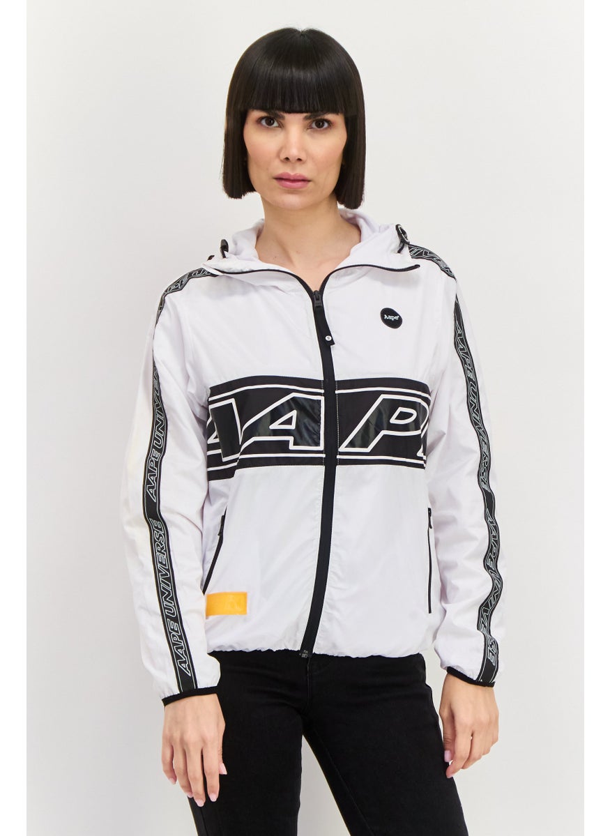 Women Graphic Print Hooded Jacket, White - pzsku/Z4D57C79170519E99766BZ/45/_/1737642315/be7d0daf-1d4f-4b69-8a3b-baee9e00a657