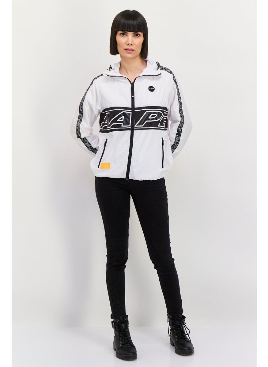 Women Graphic Print Hooded Jacket, White - pzsku/Z4D57C79170519E99766BZ/45/_/1737642319/bb108bb8-80ce-4cc3-adbc-bc41ee062b35