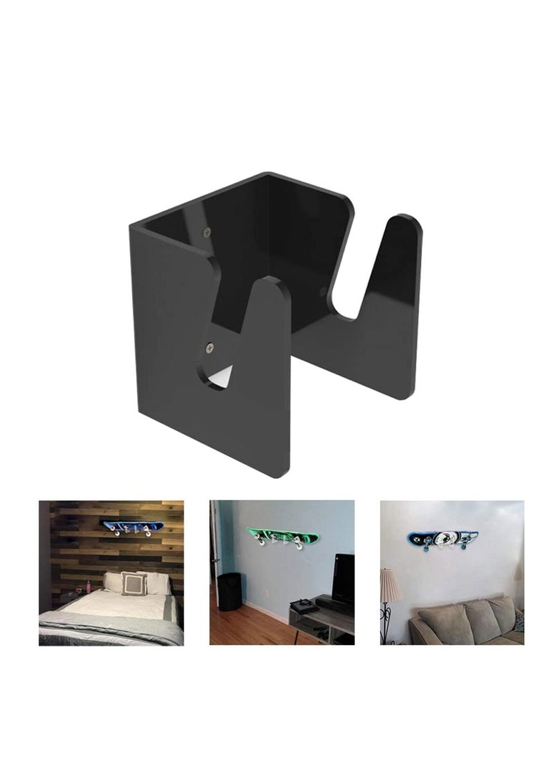 Captaintech 2pcs Skateboard Wall Mount, Longboard Hanger Skateboard Display Rack for Display and Storage of Long/ Skate/ Penny/ Cruiser Boards, Made of Acrylic, Gift for Skateboard Lovers, Easy to Install  - Image 2